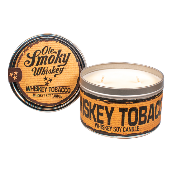 16 oz WHISKEY & TOBACCO TIN CANDLE view 2