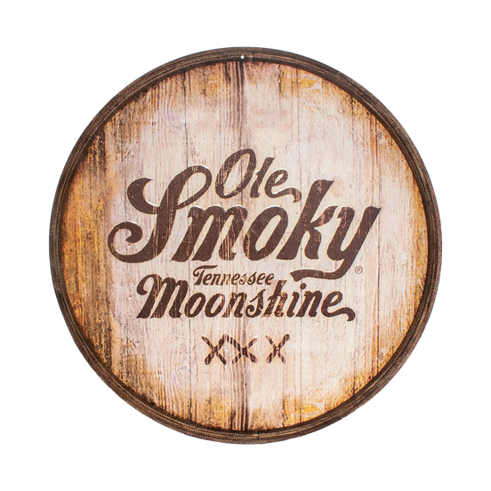 BARREL TOP ROUND TIN SIGN