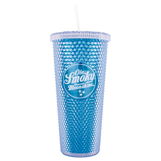 24oz METALLIC STUDDED TUMBLER - BLUE