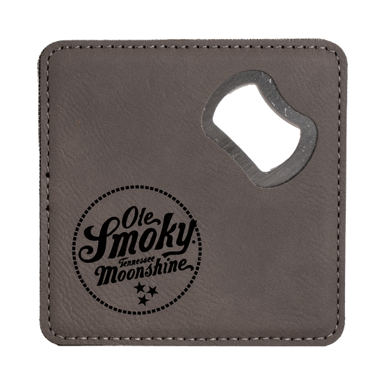 LEATHER BOTTLE OPENER COASTER