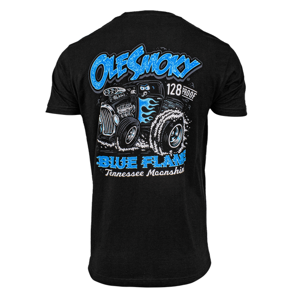 BLUE FLAME TRUCK TEE - BLACK, view 1