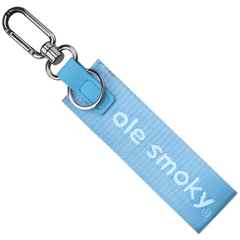 CARABINER WOVEN STRAP KEYCHAIN - LIGHT BLUE