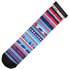 RED AND BLUE SCENIC BEAR SOCKS