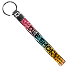 RAINBOW RHINESTONE WRISTLET KEYCHAIN