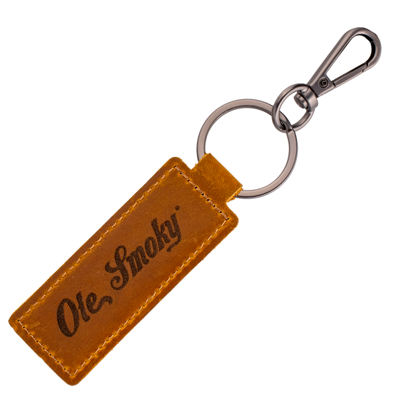 SCRIPT LEATHER KEYTAG