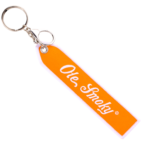 SCRIPT STRAP KEYCHAIN W/CLIP - ORANGE