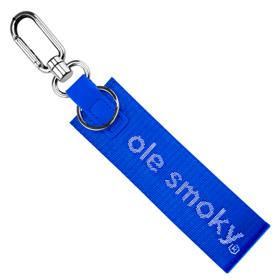 CARABINER WOVEN STRAP KEYCHAIN - NAVY