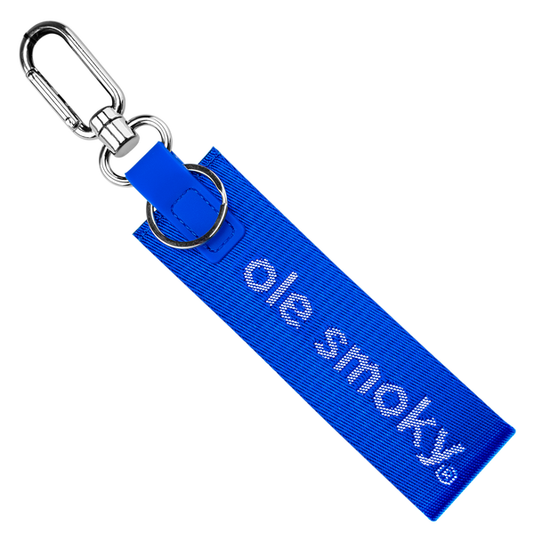 CARABINER WOVEN STRAP KEYCHAIN - NAVY, view 1