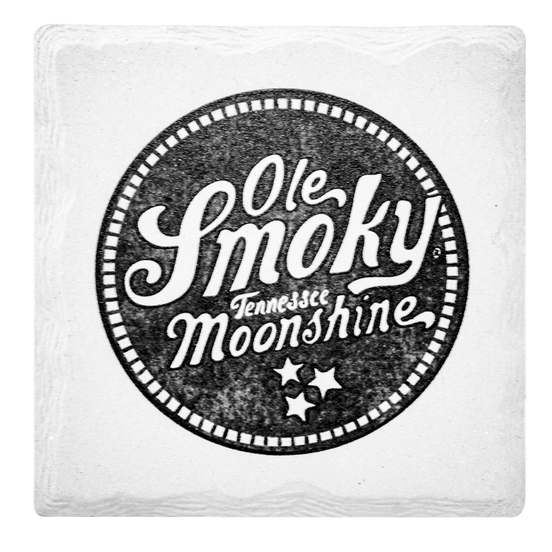SQUARE MOONSHINE LOGO COASTER - BLACK