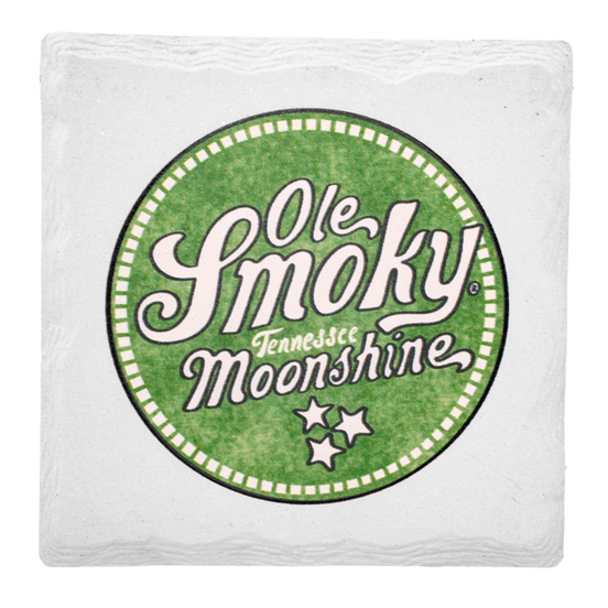 SQUARE MOONSHINE LOGO COASTER - GREEN