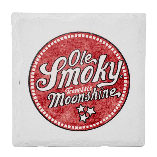 SQUARE MOONSHINE LOGO COASTER - RED