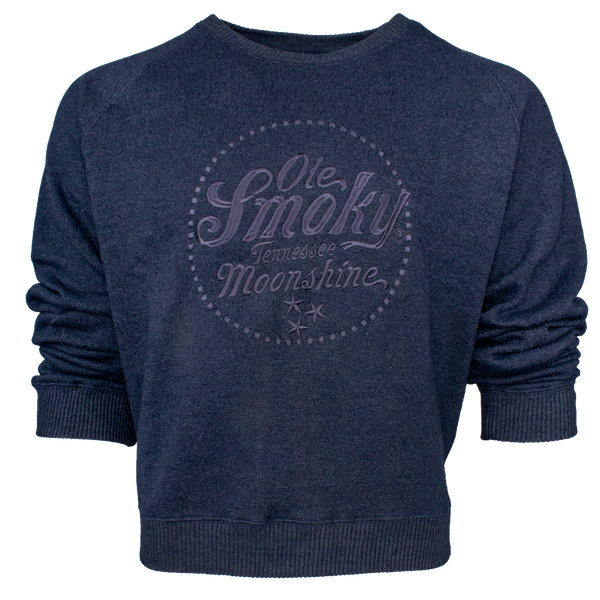 CROP CREWNECK -NAVY, view 1