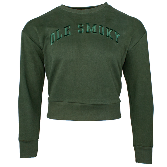 TERRY CROP CREWNECK - VARSITY GREEN